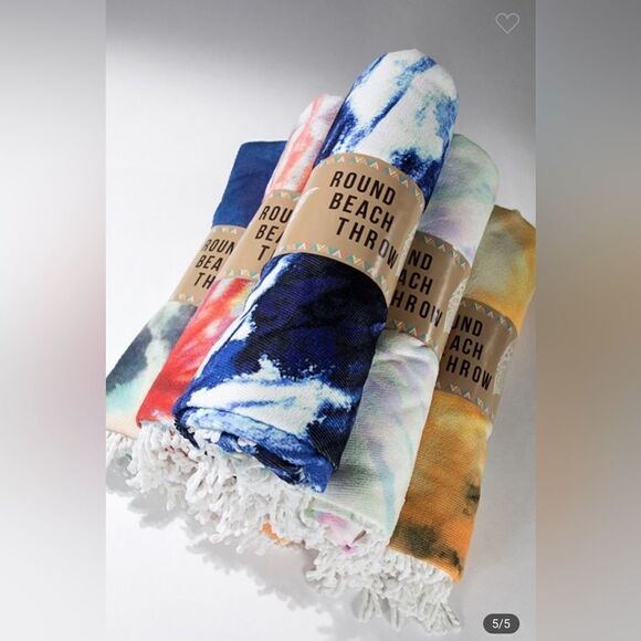 Ocean Round Beach Towel- Tie-Dye - Picture 4 of 6